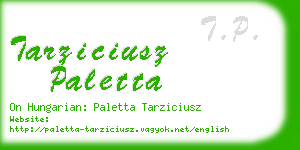 tarziciusz paletta business card